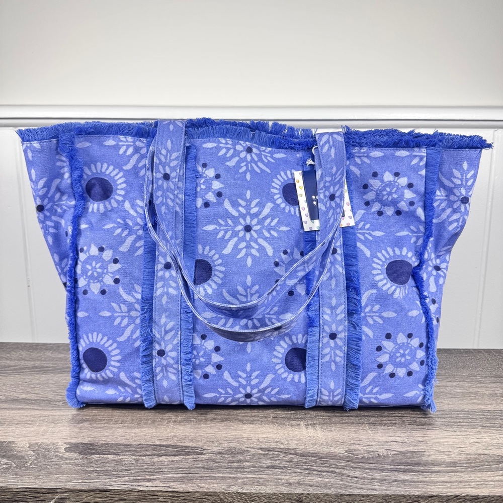 NEW Roller Rabbit Target Star Medallion fringe Canvas Tote Bag